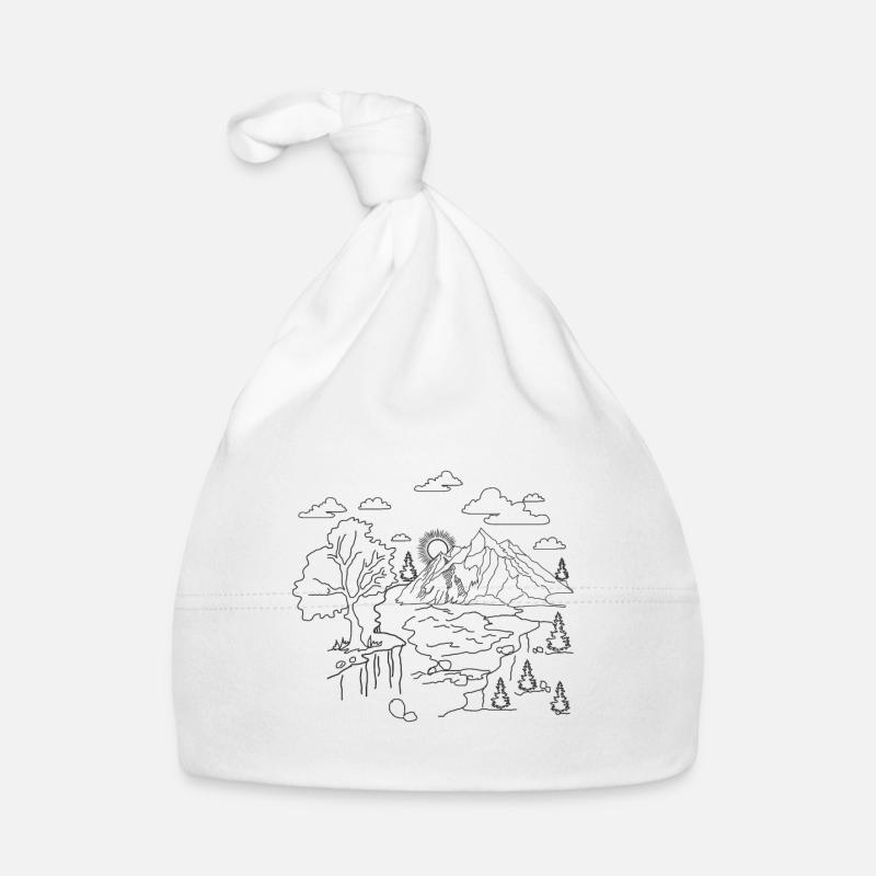 Panorama de mère nature - Bonnet bio Bébé - blanc