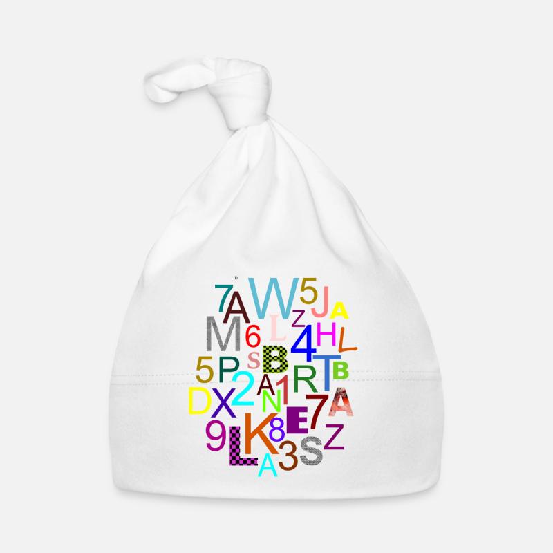 Fleda Mouse Design: Letters - Numbers - mix Organic Baby Cap