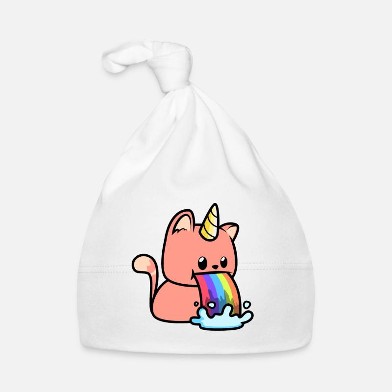 Katzen Regenbogen Einhörner Baby Bio-Mütze