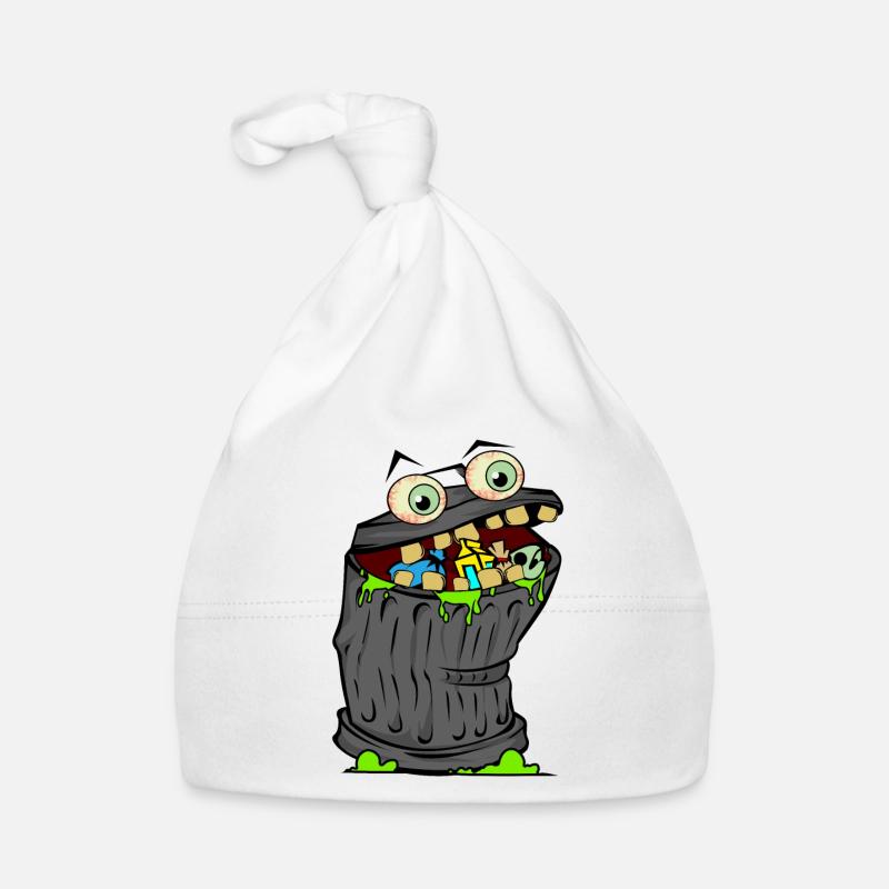 trash trash can comic cartoon graphic image children Organic Baby Cap