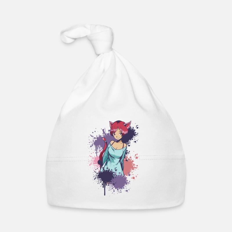 Neko Girl anime comic Charakter Mädchen mit Bogen Baby Bio-Mütze