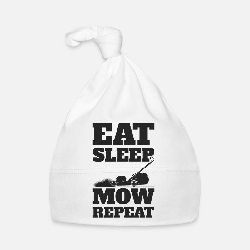 Rasenmäher Eat Sleep Repeat Baby Bio-Mütze