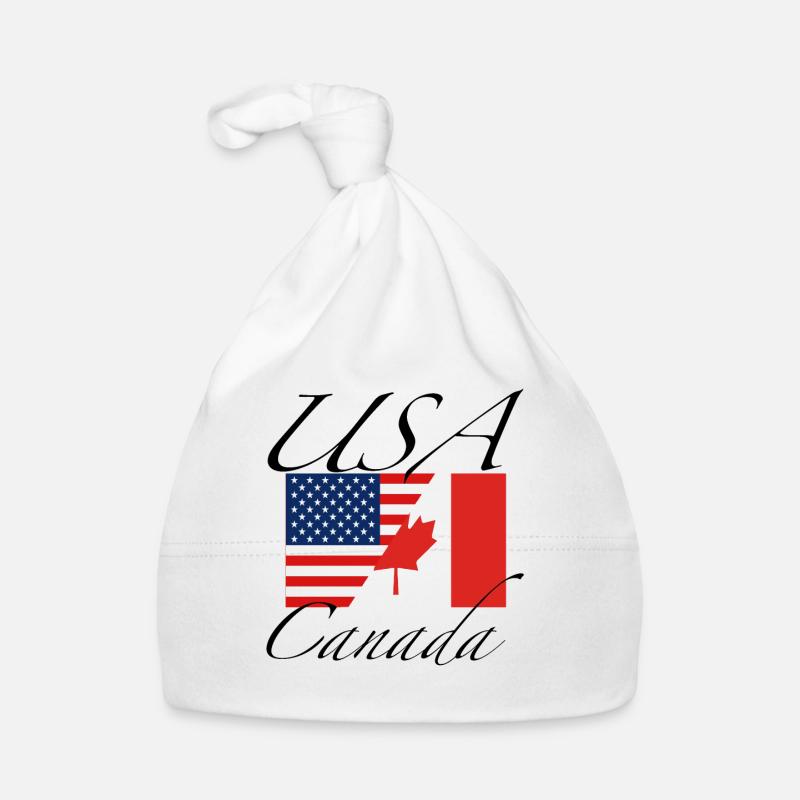 USA Canada flag Organic Baby Cap