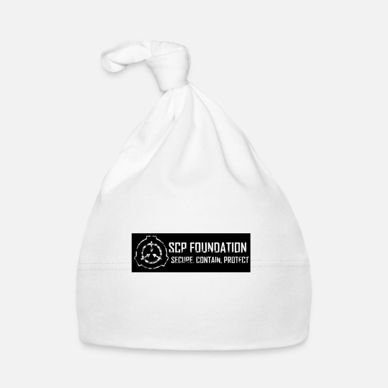Fondation SCP: sécurisé. Contain Protect - Bonnet bio Bébé - blanc