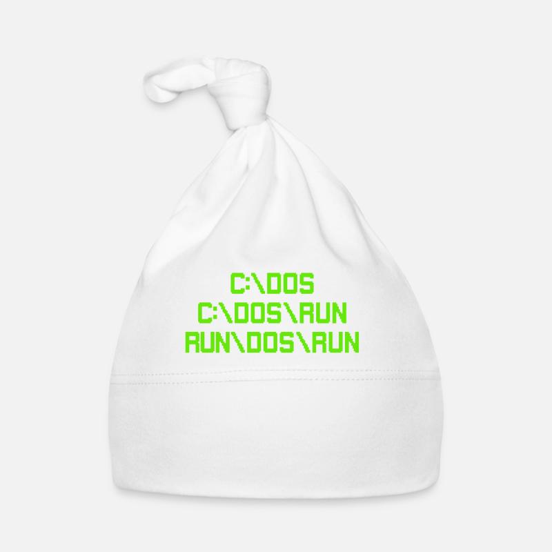 C:\DOS C:\DOS\RUN RUN\DOS\RUN Funny Computer Joke - Baby Bio-Mütze - Weiß