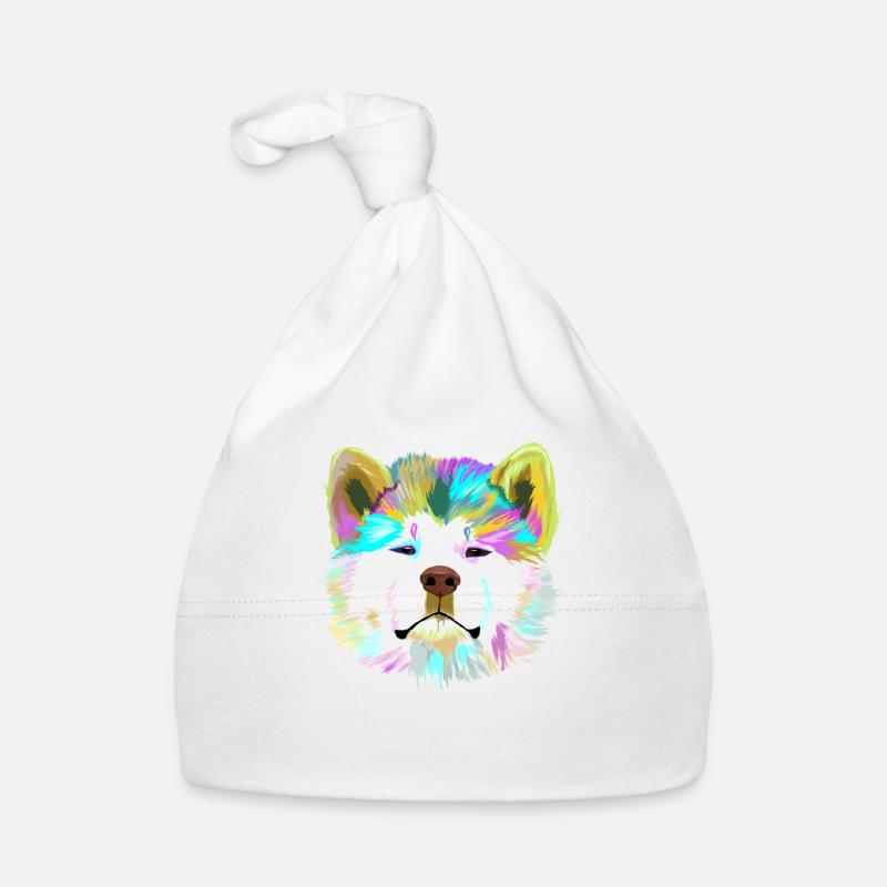 Akita Chien - Bonnet bio Bébé - blanc