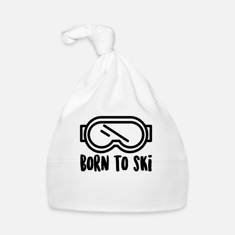Né pour skier Bonnet bio Bébé