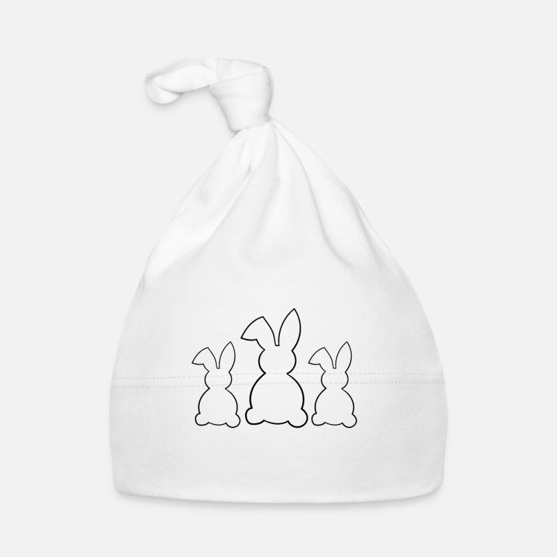Three rabbits silhouette in black Organic Baby Cap