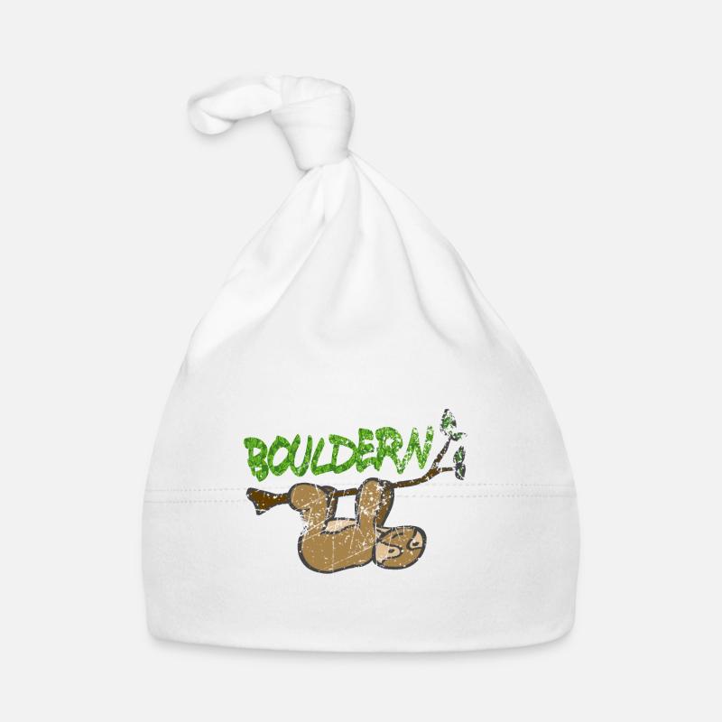 Vintage bouldering climbing sloth gift Organic Baby Cap