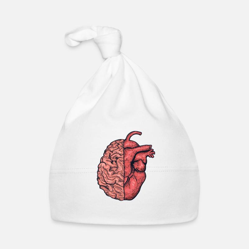 Half heart half brain mind and emotions Organic Baby Cap