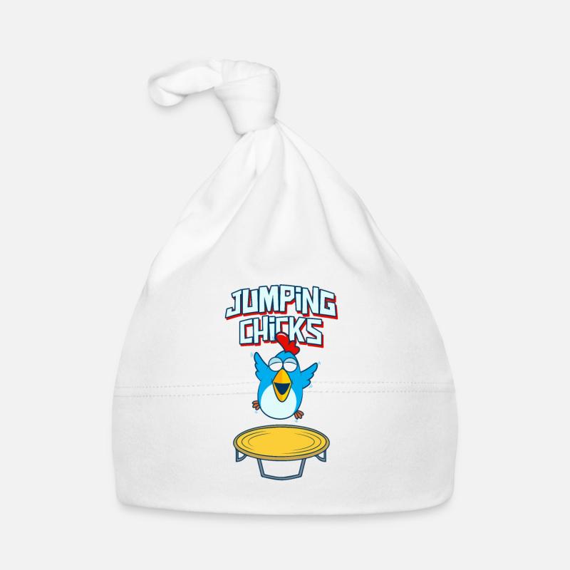 Jumping Chick Trampoline Humour Bonnet bio Bébé