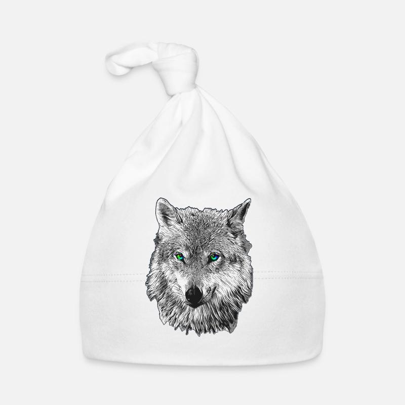 Loup - Bonnet bio Bébé - blanc