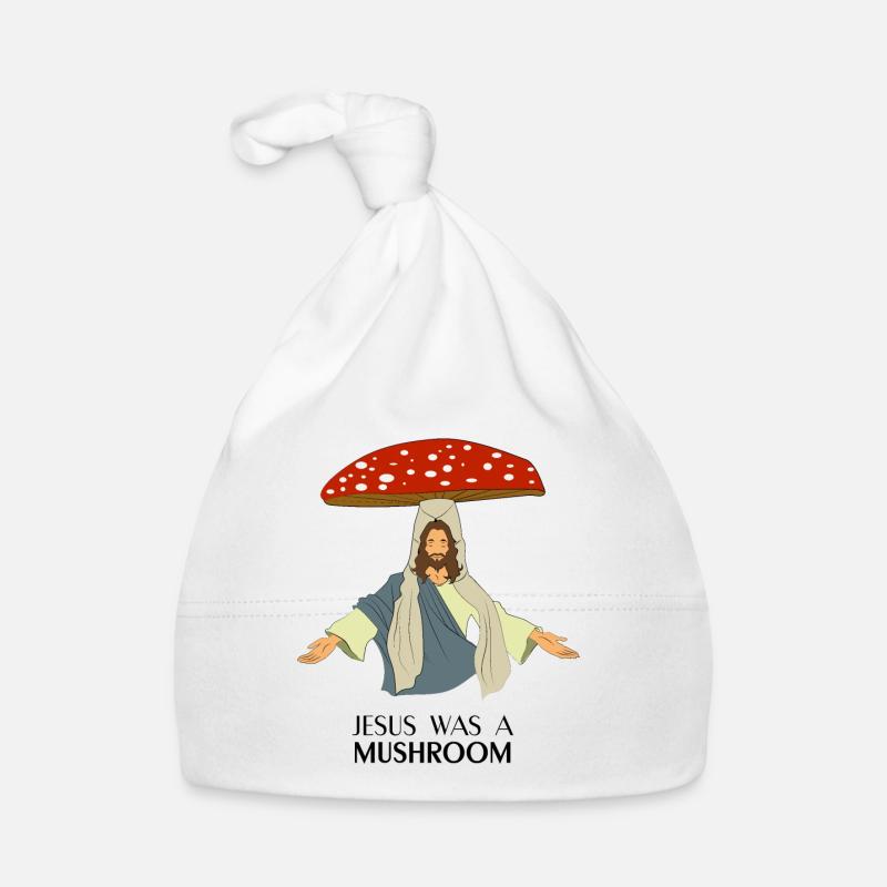 Jésus était un athéisme aux champignons - Bonnet bio Bébé - blanc