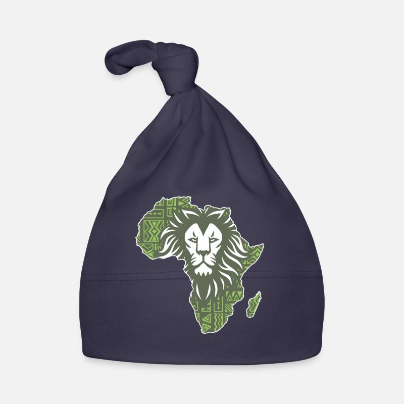 Roar Africa Map Lion Face Reggae Rasta Gift Design Organic Baby Cap