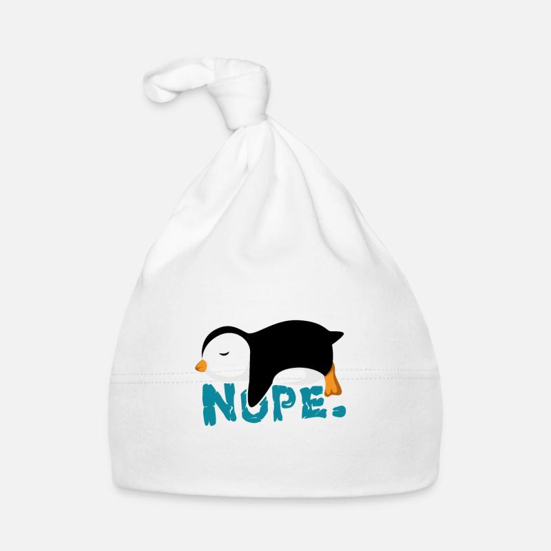Nope Penguin Zookeeper Penguin propriétaire cadeau - Bonnet bio Bébé - blanc