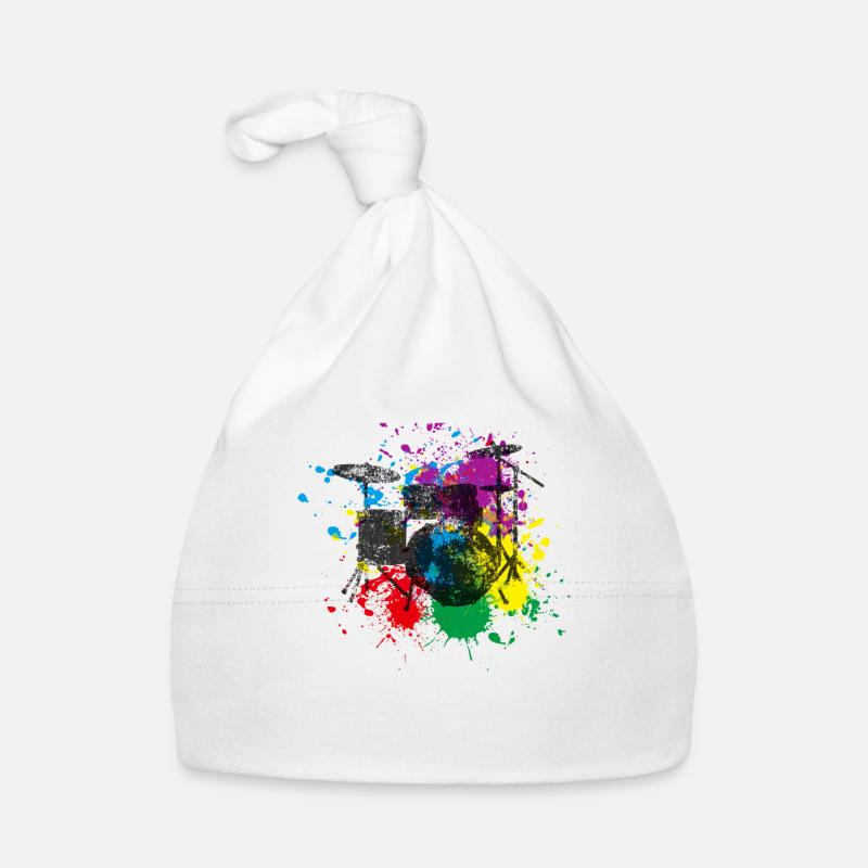 Drums Gift Idea for Drummer - Organic Baby Cap - white