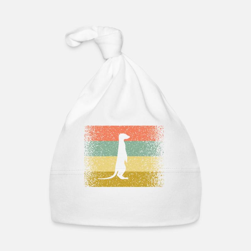 Le suricate coloré - Bonnet bio Bébé - blanc