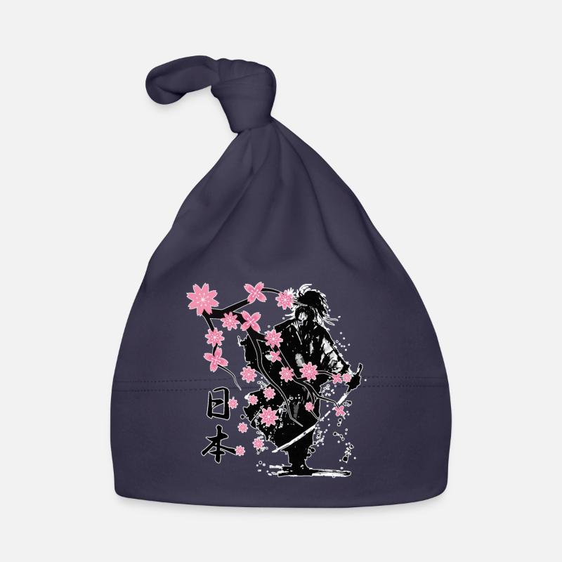 Samurai Krieger Sakura Blumenstil Baby Bio-Mütze