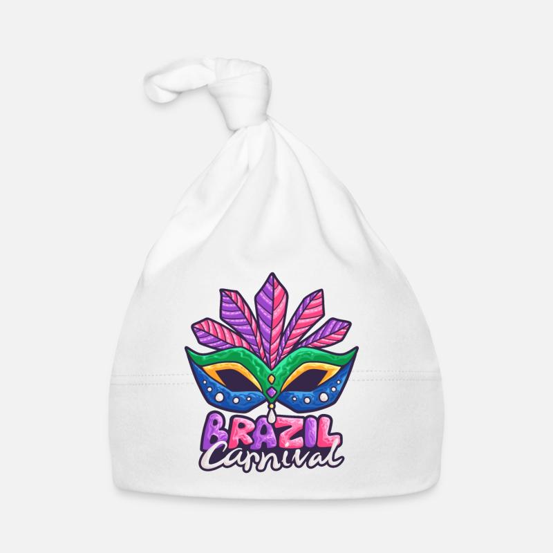 Carnaval Carnaval Brésil Costume - Bonnet bio Bébé - blanc