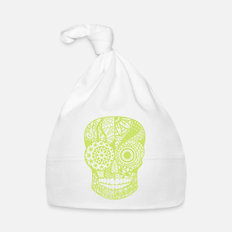Neon Totenschädel Baby Bio-Mütze