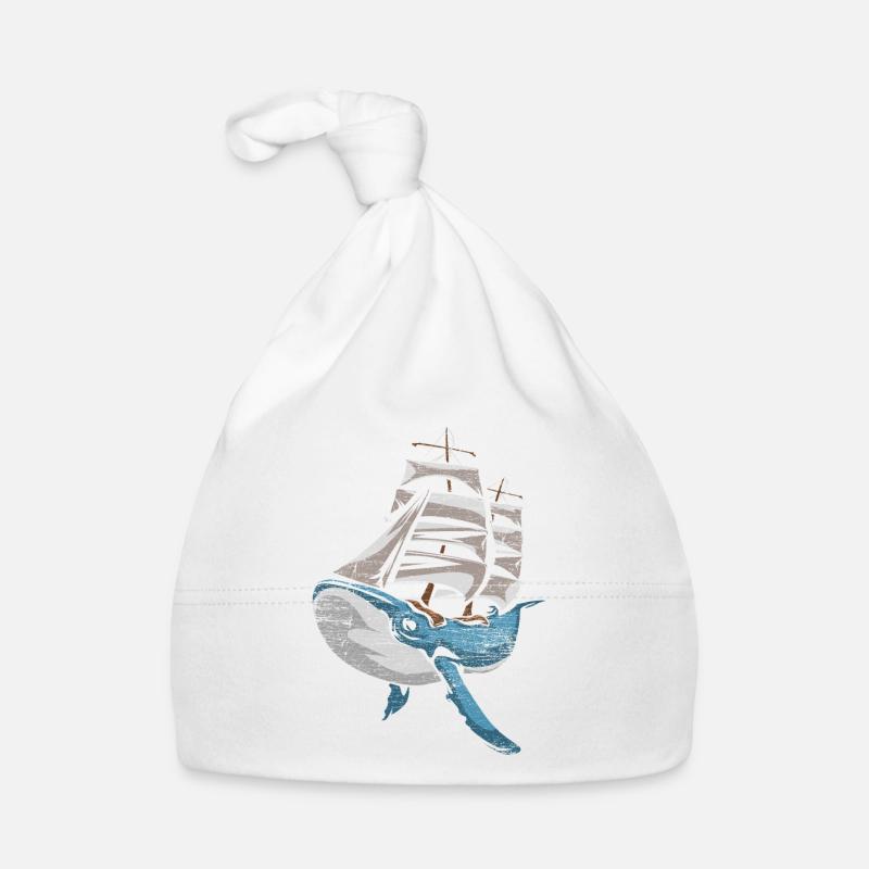 Whale ship shipping sailing ship Organic Baby Cap