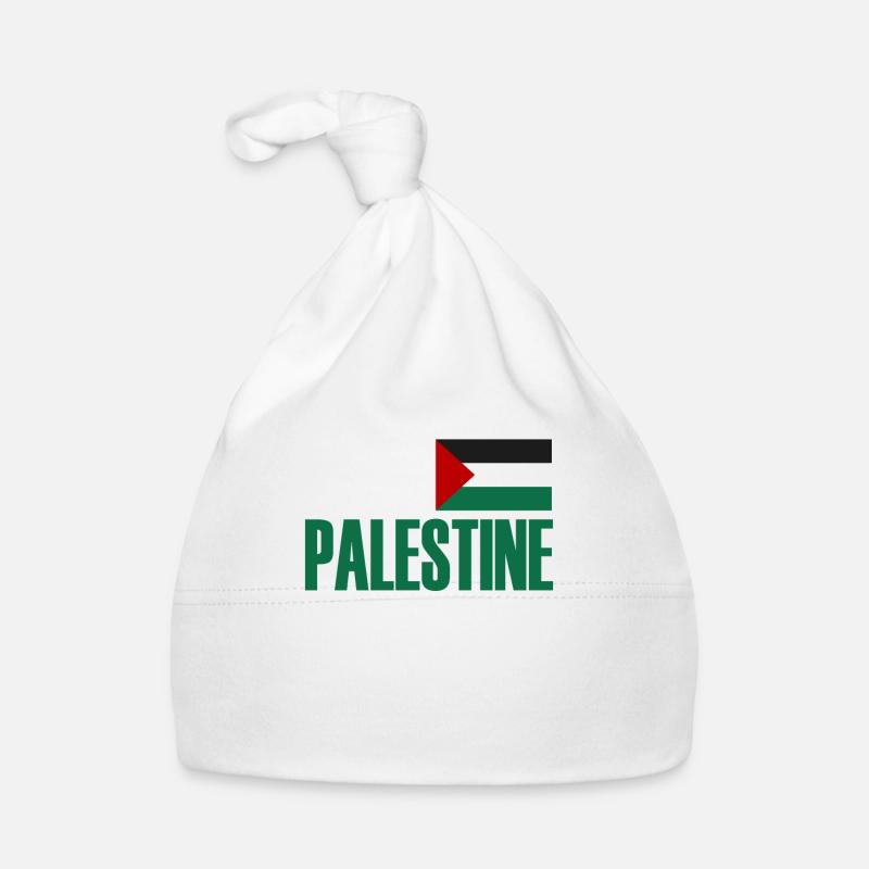 Palestine libre, Gaza libre, drapeau de la Palestine, Gaza - Bonnet bio Bébé - blanc