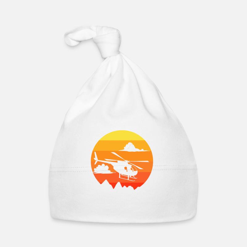 Hélicoptère Pilote Cadeau I hélicoptère - Bonnet bio Bébé - blanc