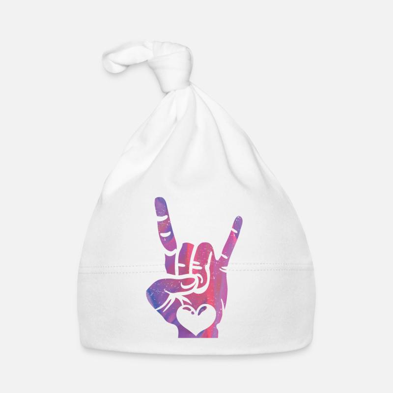 Amour, paix et rock n roll Bonnet bio Bébé
