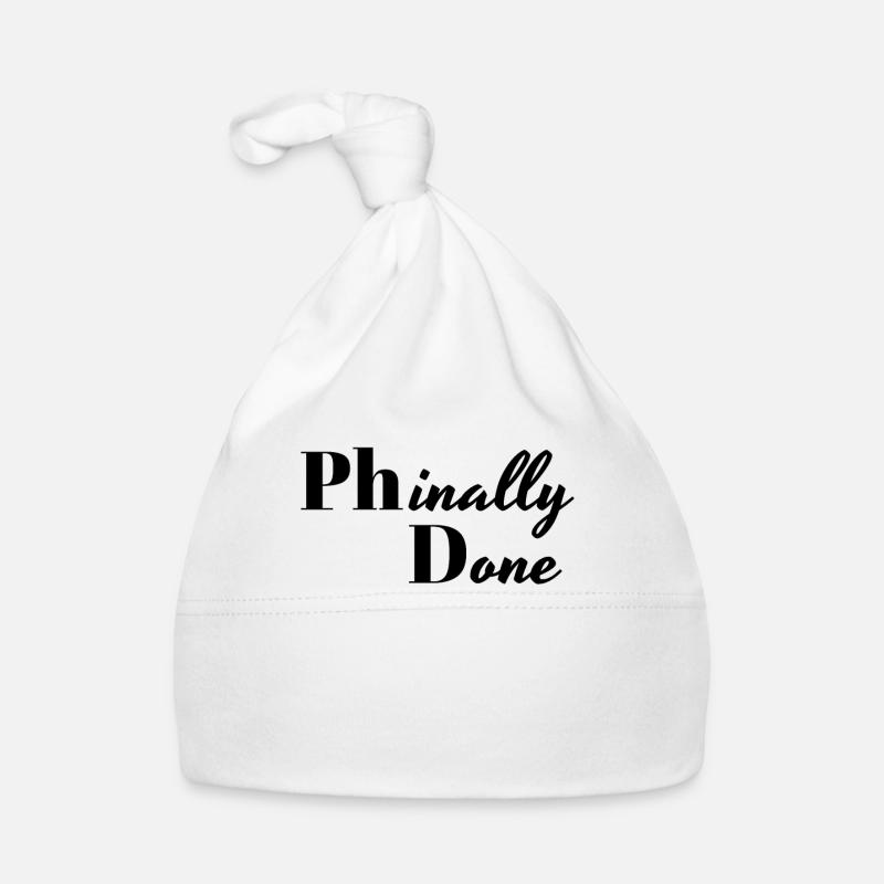 Phinally Done PhD Geschenk Baby Bio-Mütze