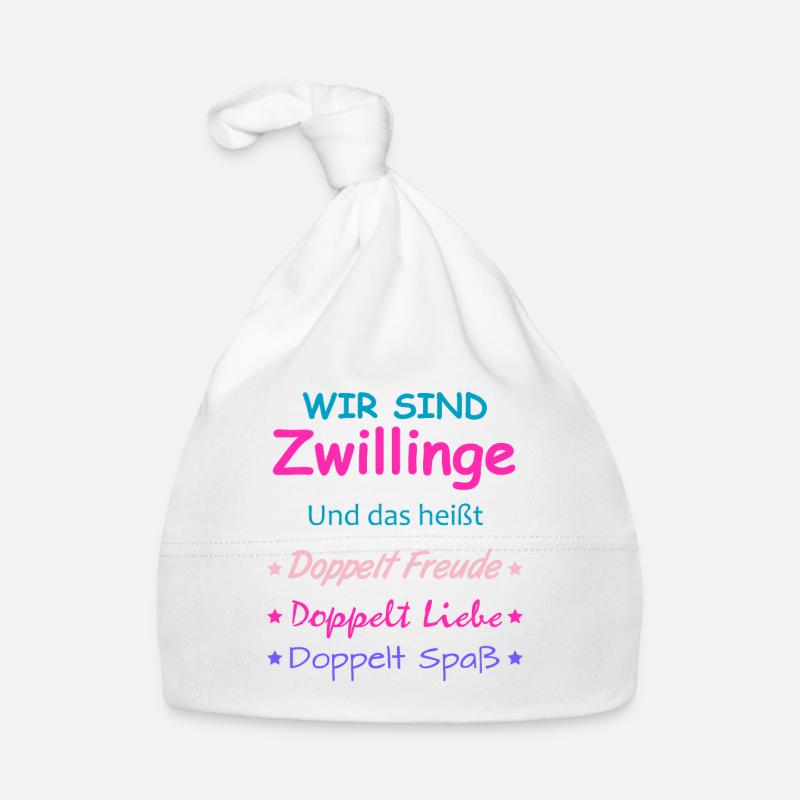 Zwillinge Geschenk Mädchen Jungen Kinder Baby Bio-Mütze