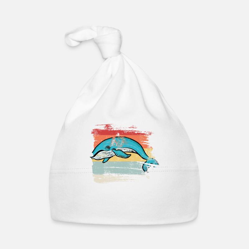Retro Whale Organic Baby Cap