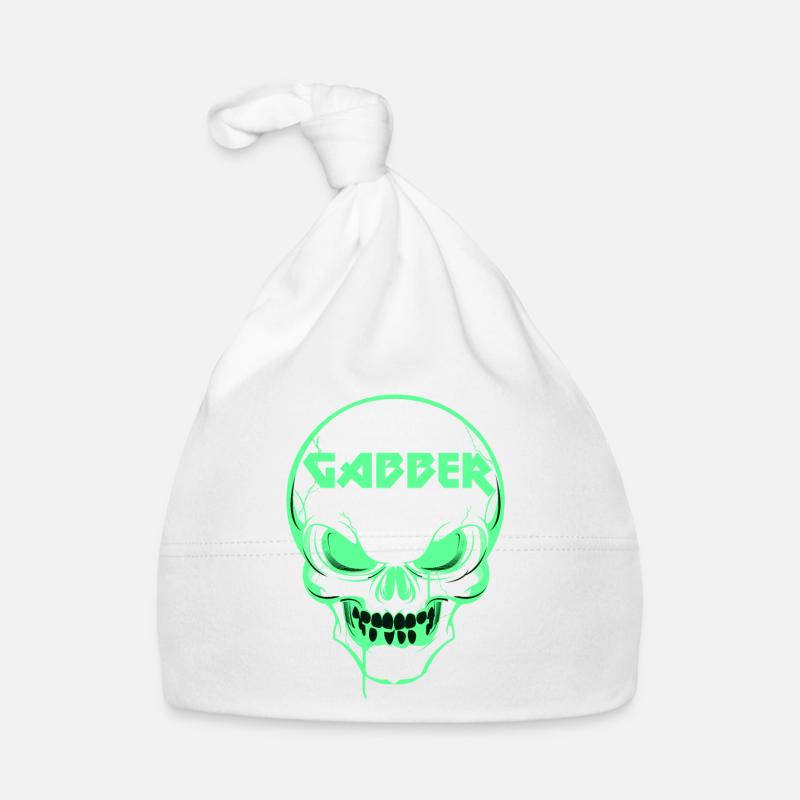 Gabber Gabba Hard-Tekk Schranz Techno Rave - Bonnet bio Bébé - blanc