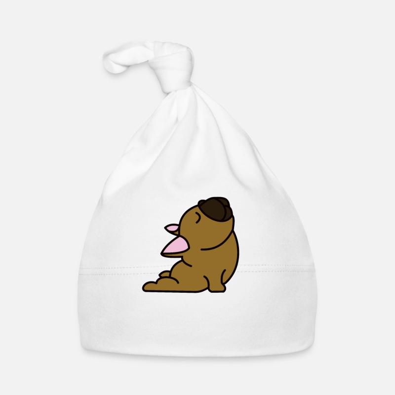 Chemise de yoga Mops - Bonnet bio Bébé - blanc