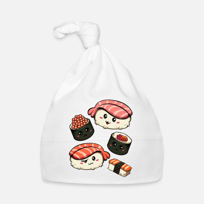 Amateurs de sushi kawaii - Bonnet bio Bébé - blanc