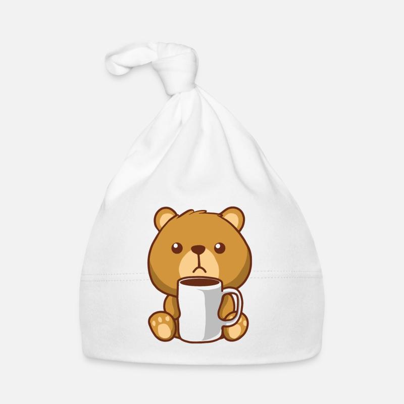 Brown bear bear coffee bear Organic Baby Cap