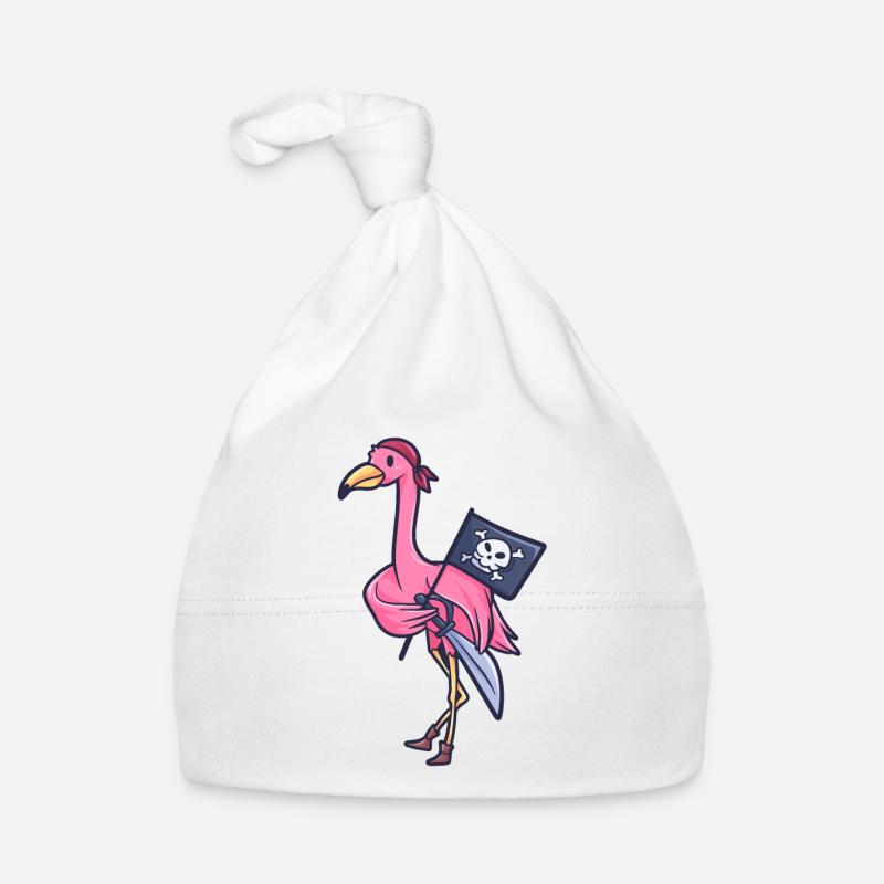 Flamingo Pirate Flag Captain Gift Organic Baby Cap