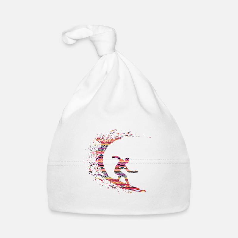 Vague de surfeur abstrait Bonnet bio Bébé