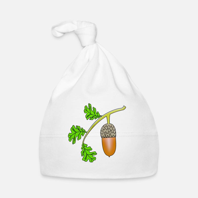 Acorn leaf oak bea Organic Baby Cap