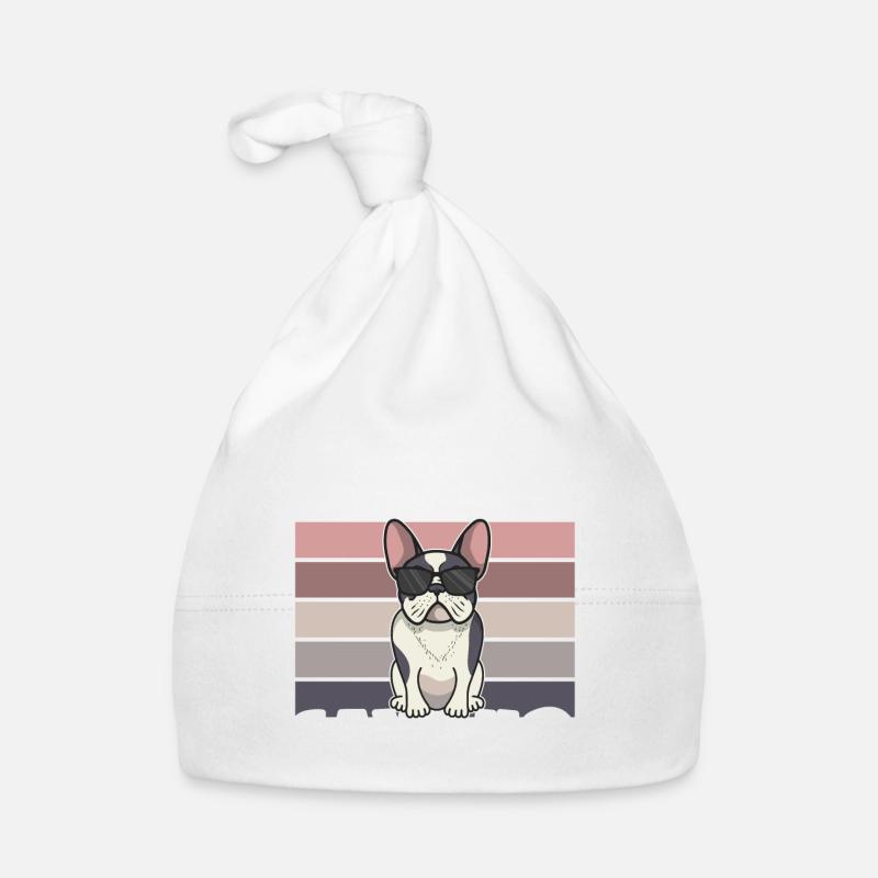 Frenchie Bulldog chiens de bouledogue français - Bonnet bio Bébé - blanc