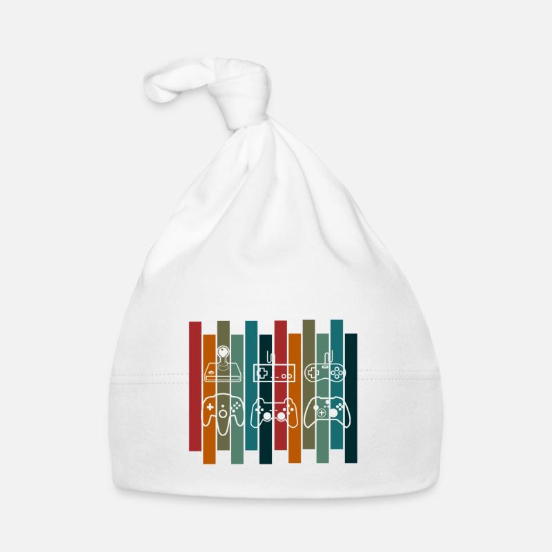 Retro evolution gamer nerd funny saying - Organic Baby Cap - white