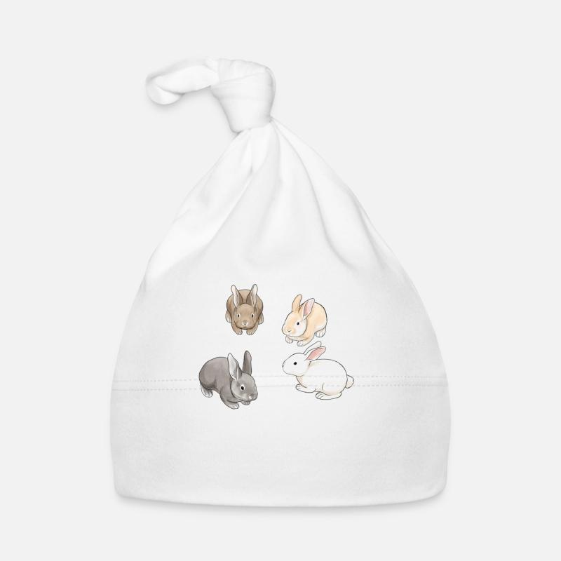 Hasen - Baby Bio-Mütze - Weiß