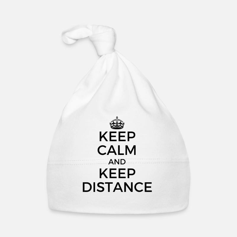 Keep Calm and Keep Distance - Organic Baby Cap - white