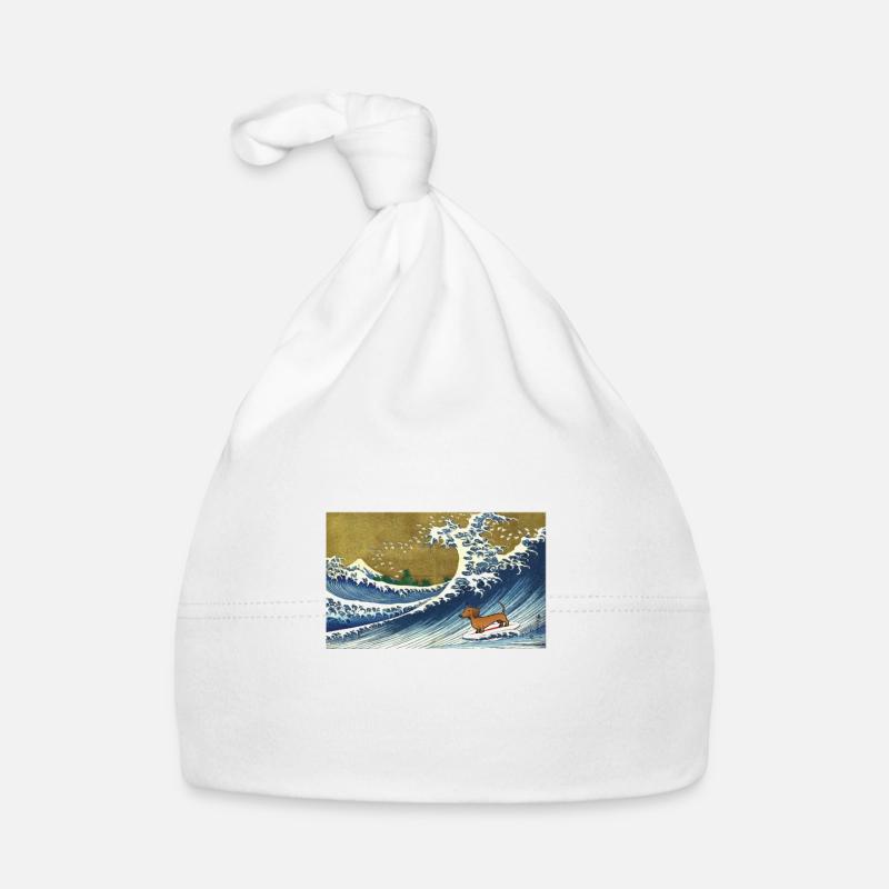 Dachshund - Organic Baby Cap - white