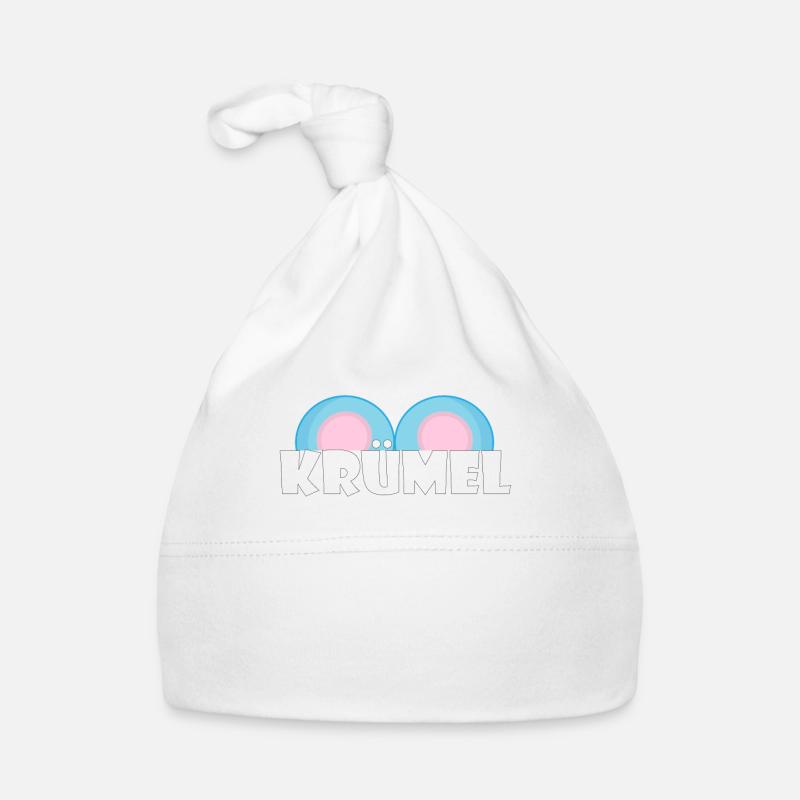 Kosename Krümel Geschenkidee - Baby Bio-Mütze - Weiß