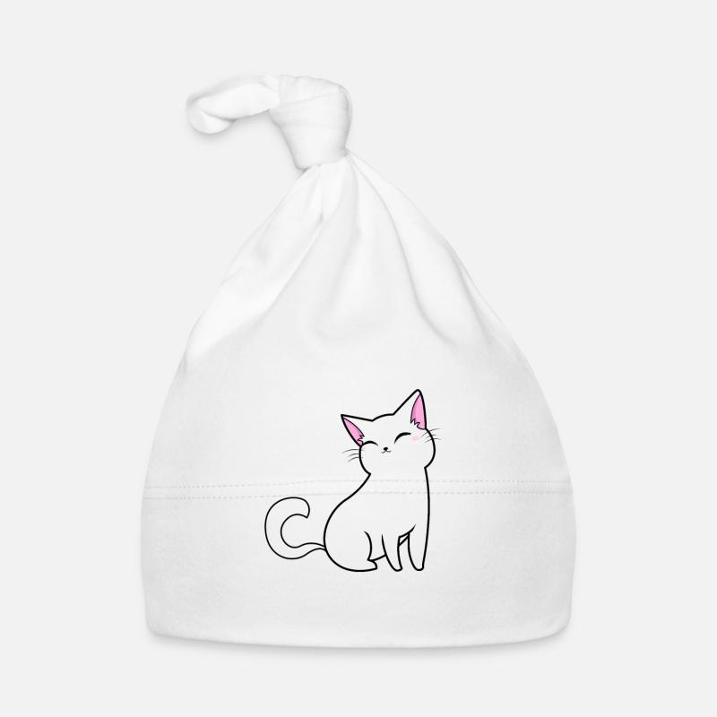 Chat heureux Bonnet bio Bébé