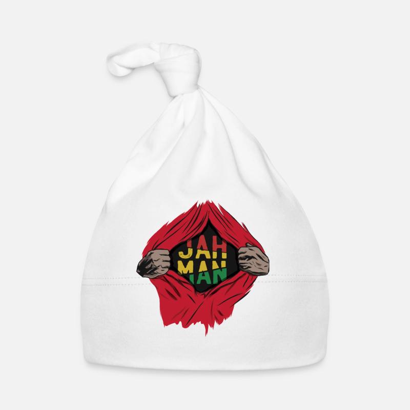 Reggae Dread Rasta Jamaïque - Bonnet bio Bébé - blanc
