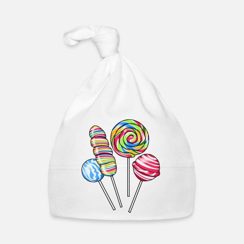 Lollipops - Organic Baby Cap - white
