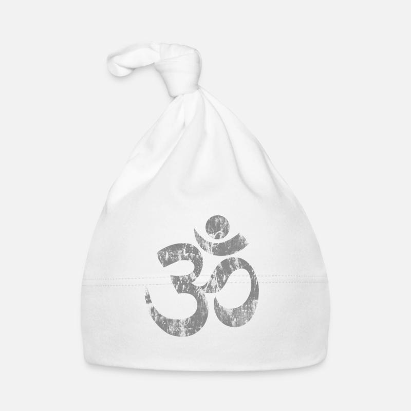 Om Namaste yoga conception de sport de symbole - Bonnet bio Bébé - blanc
