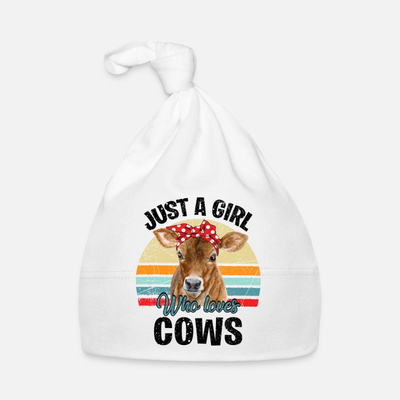 Juste une fille qui aime les vaches Bonnet bio Bébé