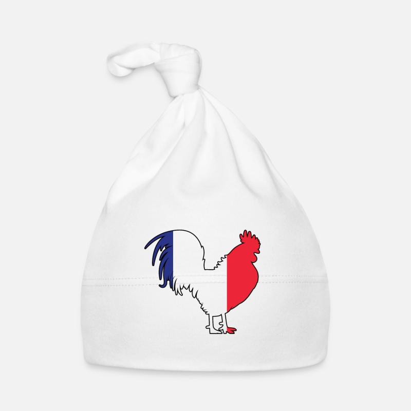 Coq français - Bonnet bio Bébé - blanc